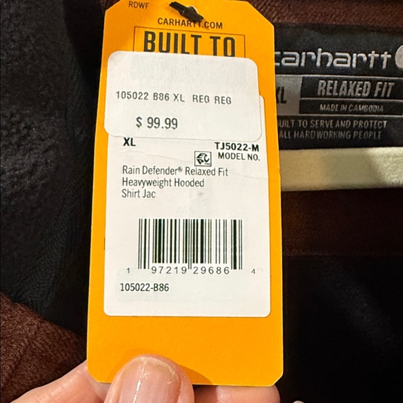 Carhartt Dark Rust Hooded Coat - Picture 3 of 8